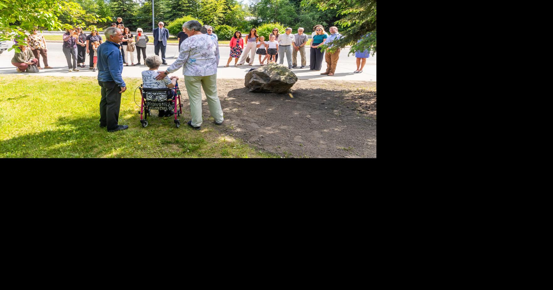 UAF honors Mary Binkley with commemorative plaque at a very special tree