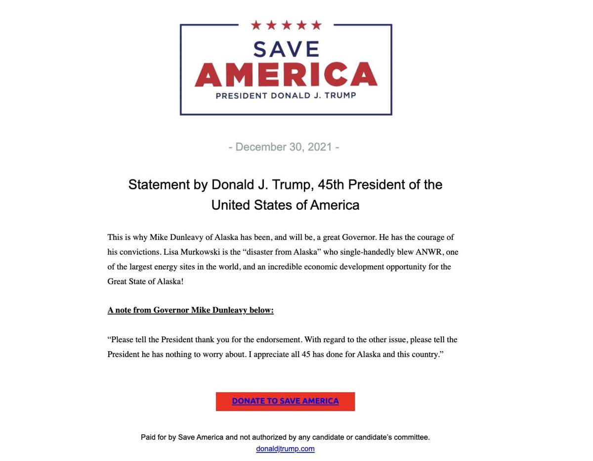 Save America PAC Message to Trump Supporters