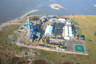 thomson point exxonmobil newsminer prudhoe approximately miles courtesy bay east