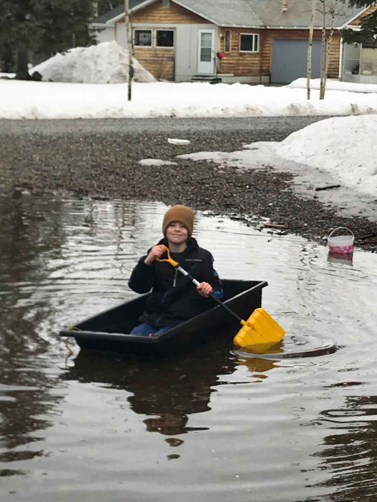 Interior Kids Backyard Boat During Spring Breakup Kris Capps