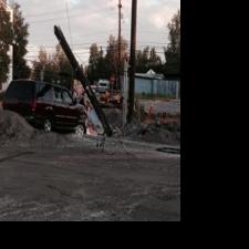 Vehicle hits pole, knocks out power in downtown Fairbanks | Local News ...