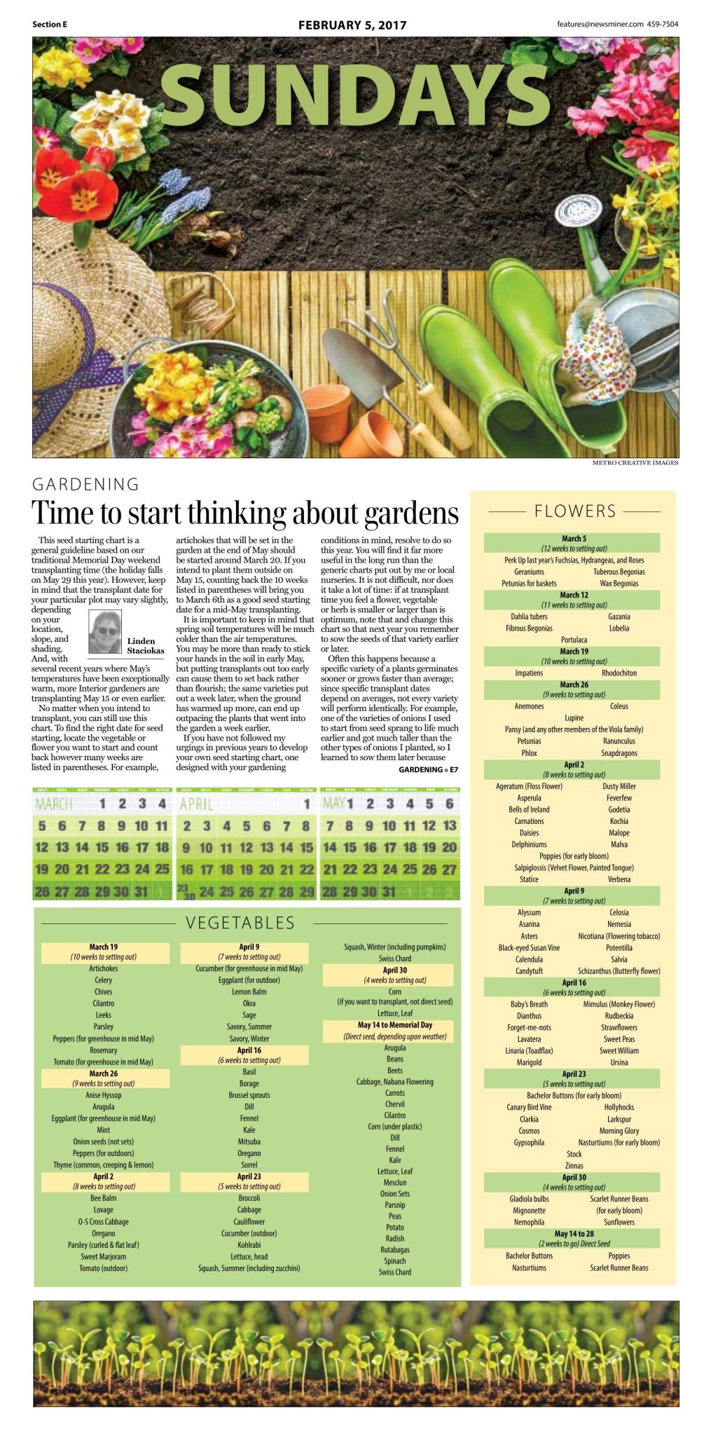 Garden Seed Planting Chart