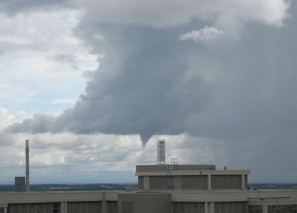 Destructive tornadoes unheard of in Alaska, but funnel clouds