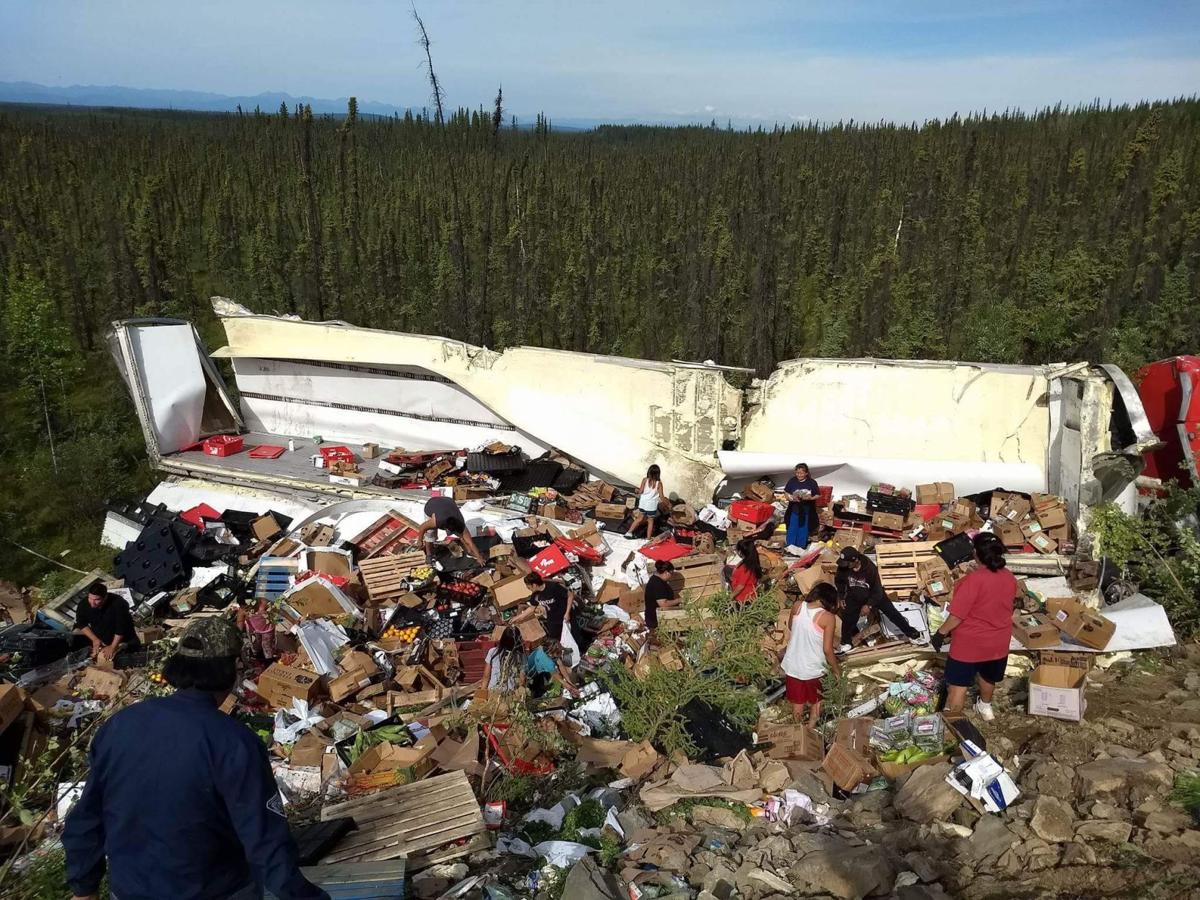 Truck carrying groceries flips, rolls over on Alaska Highway Alaska