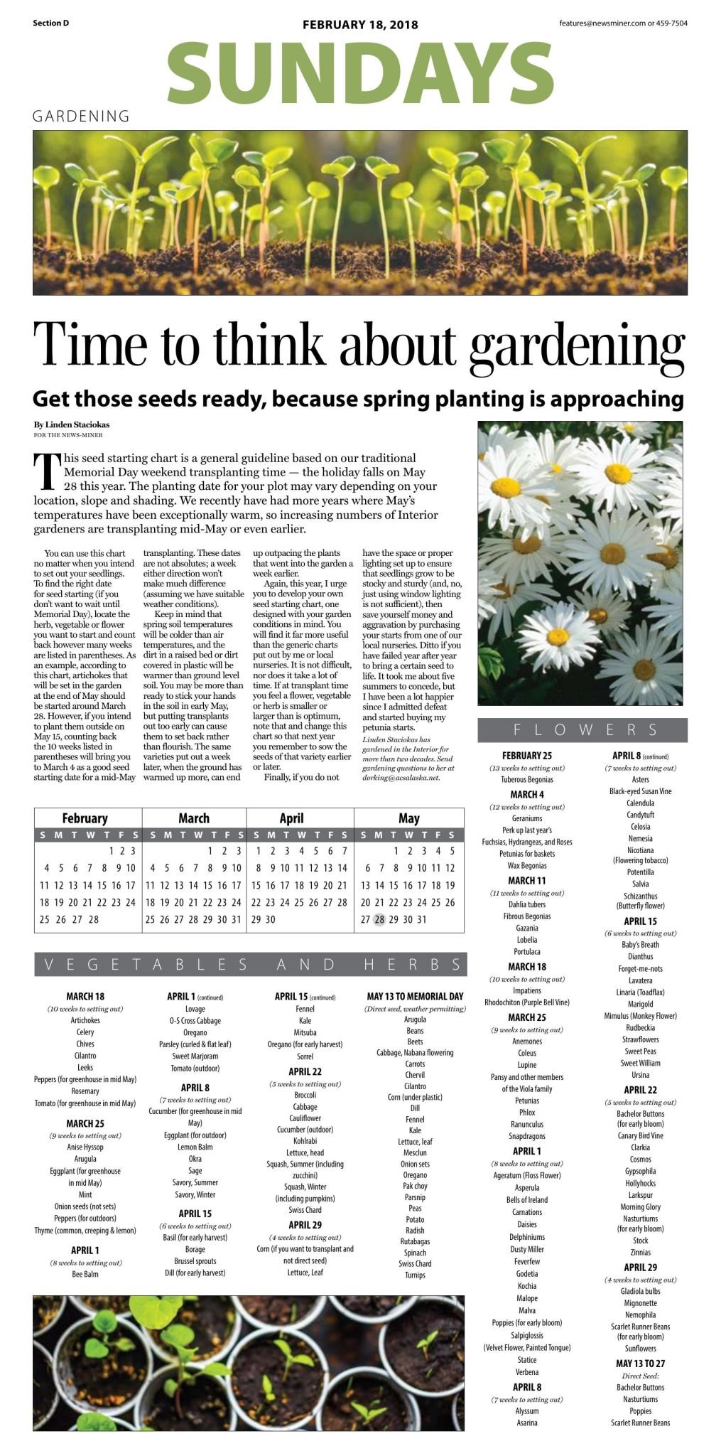 Seed Planting Chart