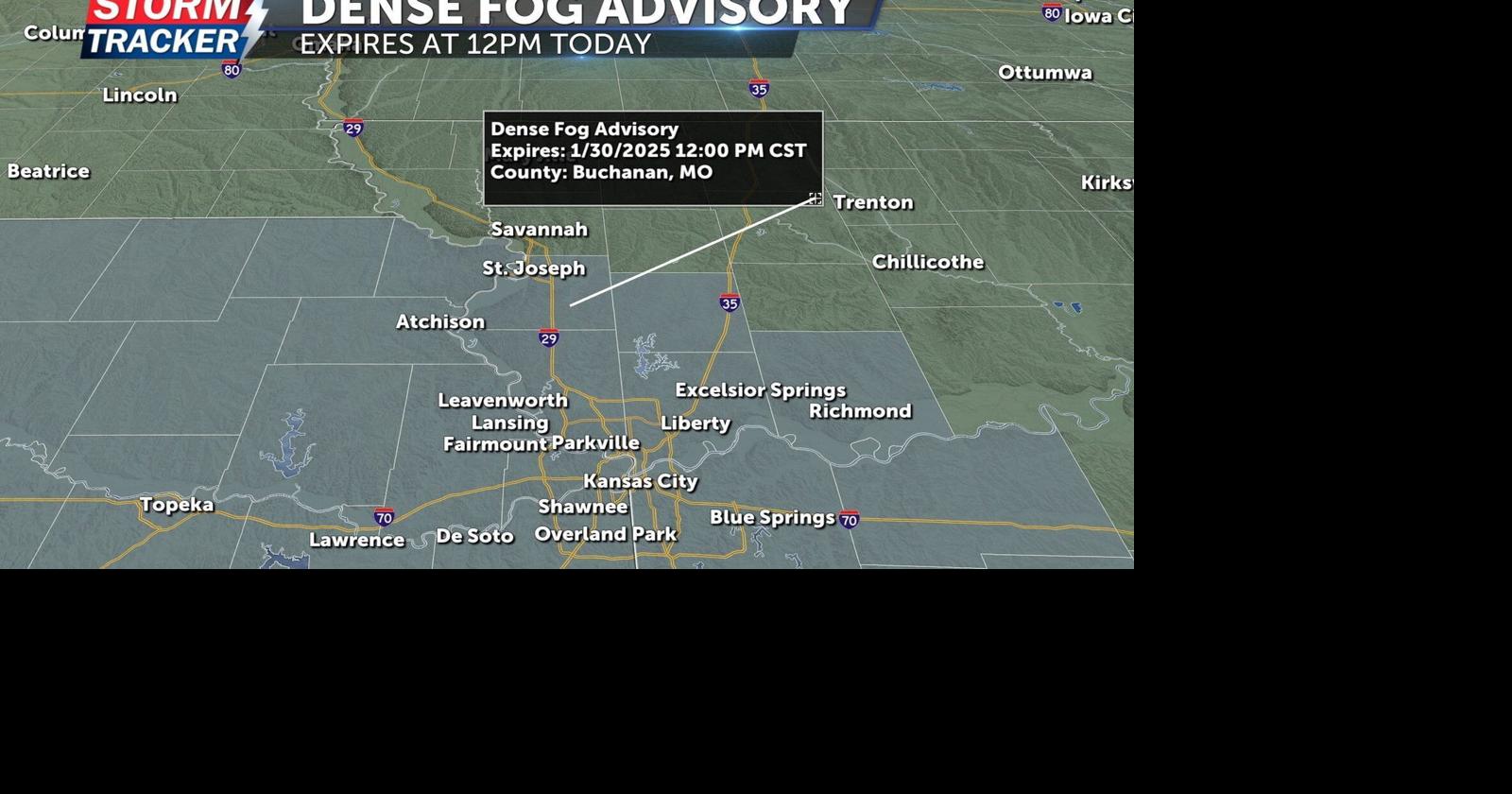 A Dense Fog Advisory has been issued for northwest Missouri, northeast ...