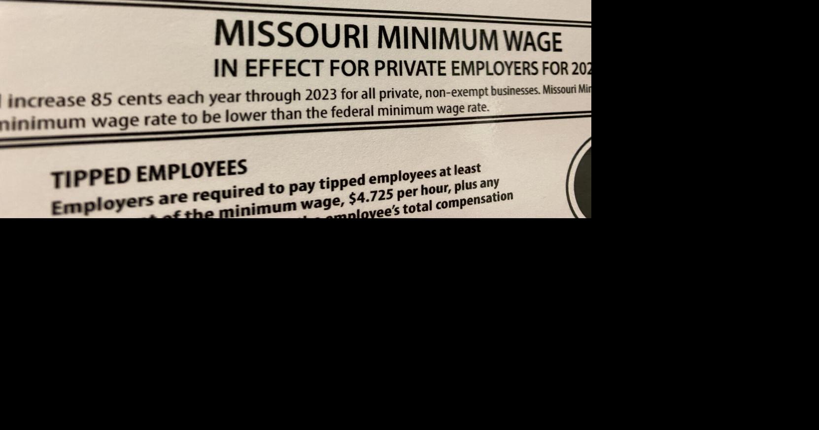 Missouri minimum wage set to raise on Jan. 1st. | Business |  newspressnow.com