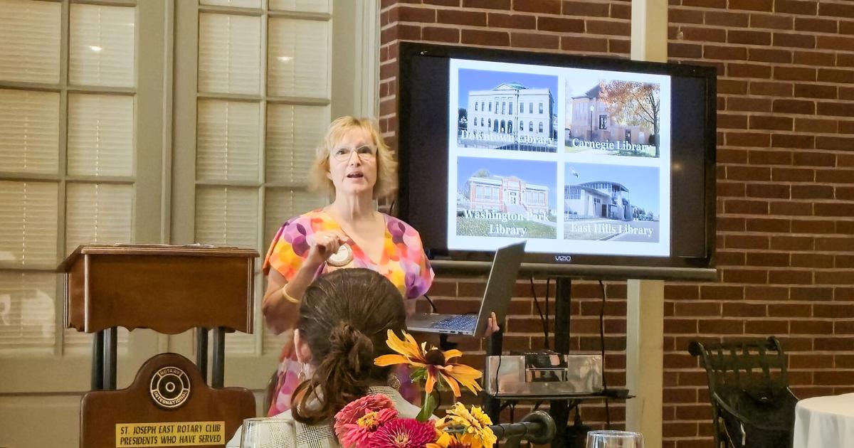 Revels shares history of St. Joseph Public Library with Rotary
