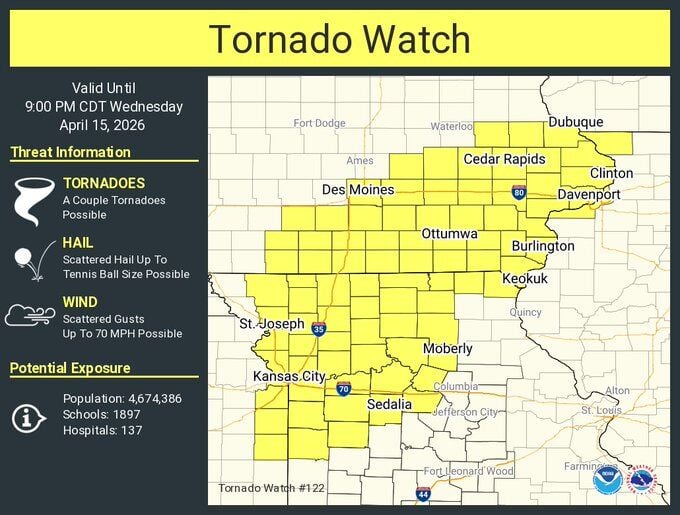 Tornado watch issued for St. Joseph and surrounding areas | Local News ...