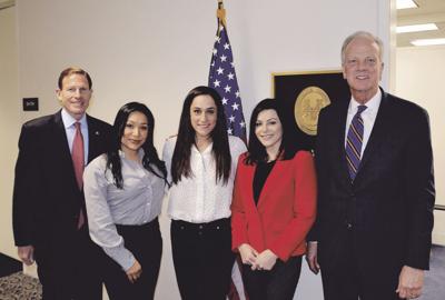 Senators with Olympic gymnasts