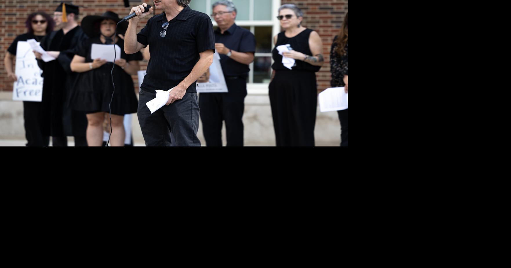 UC faculty, students hold “funeral” for higher education in protest of SB1