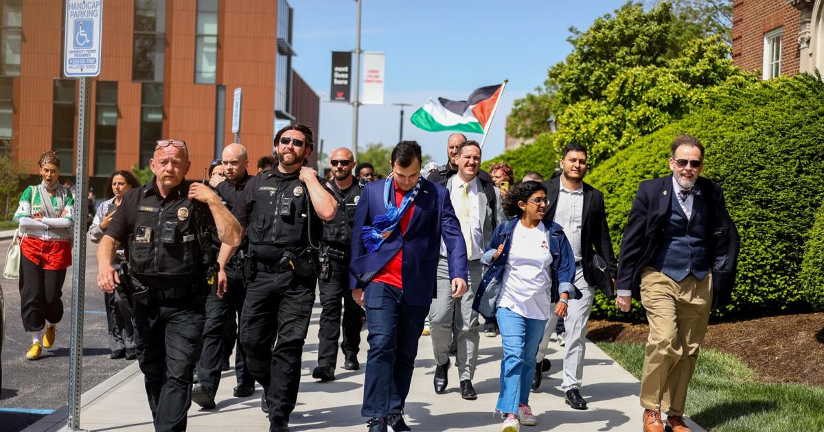 YDSA protests final day of ‘Shifting Paradigms, New Horizons' conference