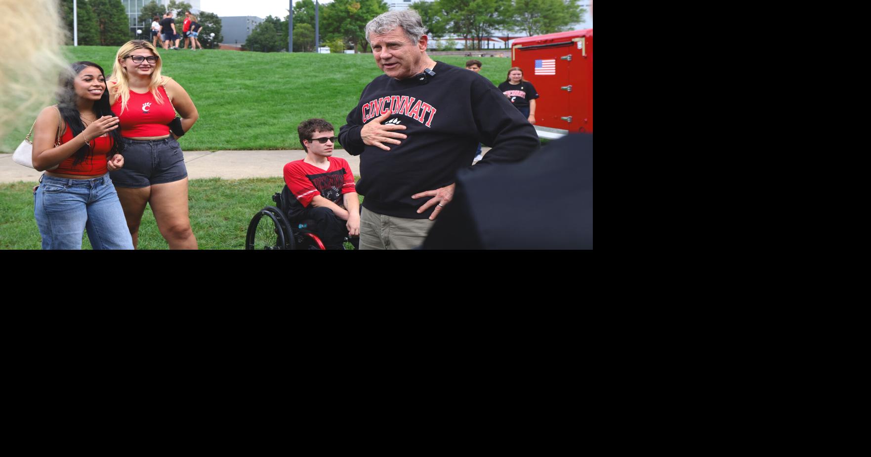 Former U.S. senator Sherrod Brown attends UC tailgate