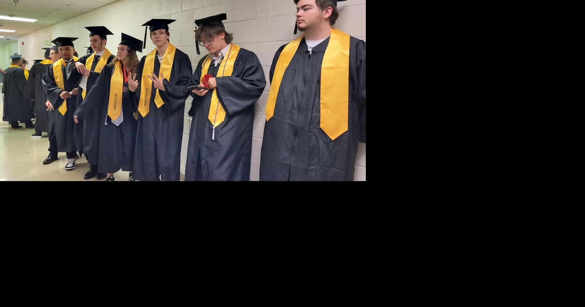 Engineering academy students lined up before the CASA graduation ceremony