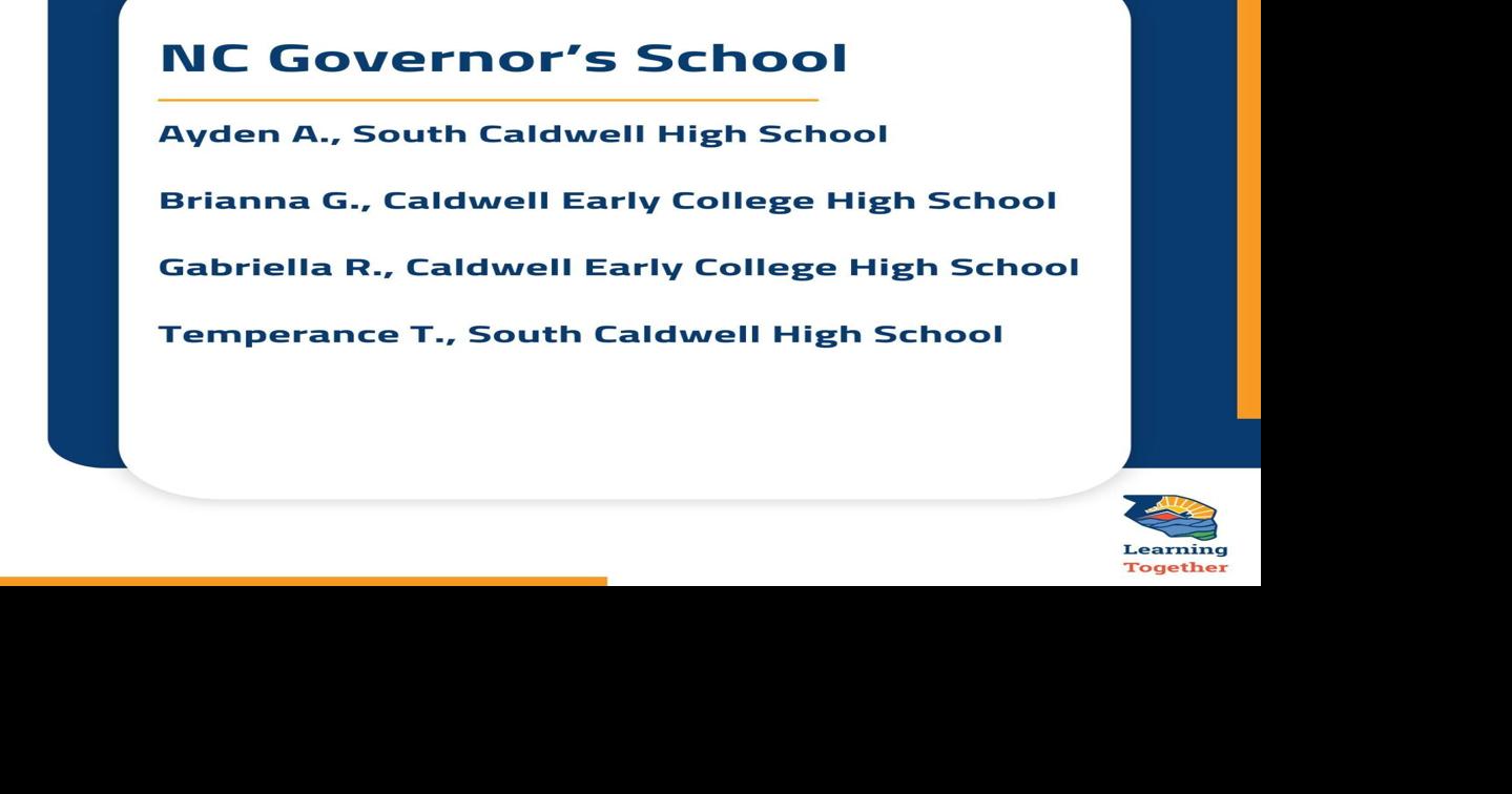 Caldwell students selected for Governor's School