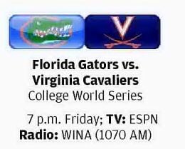 College World Series Primer: Gators vs. Virginia (Friday, 7 p.m.