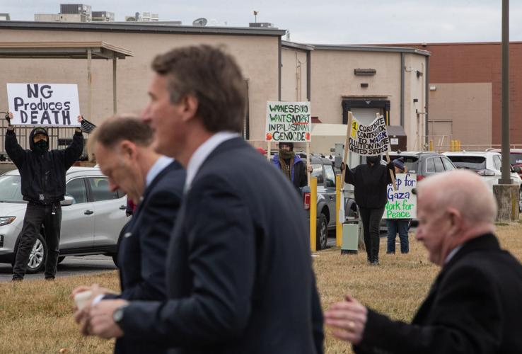 Waynesboro AntiWar Group members protest Northrop Grumman at