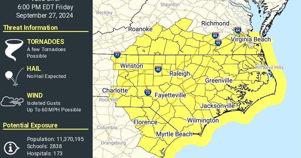 Tornado watch issued for parts of Virginia