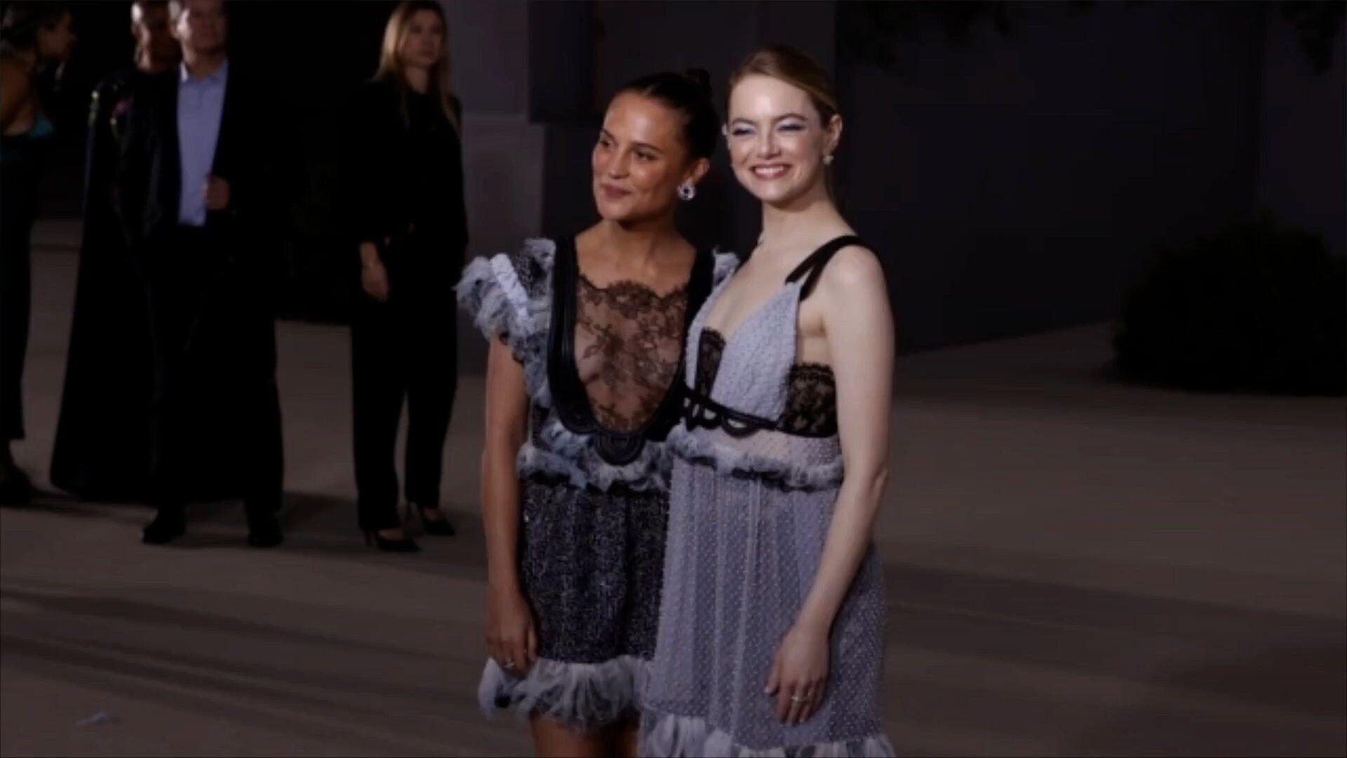 Emma Stone and Alicia Vikander nearly twin at 2022 Academy Museum Gala
