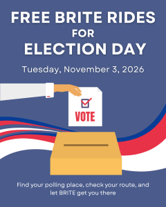 Ride BRITE Free to the Polls on Tuesday, November 3