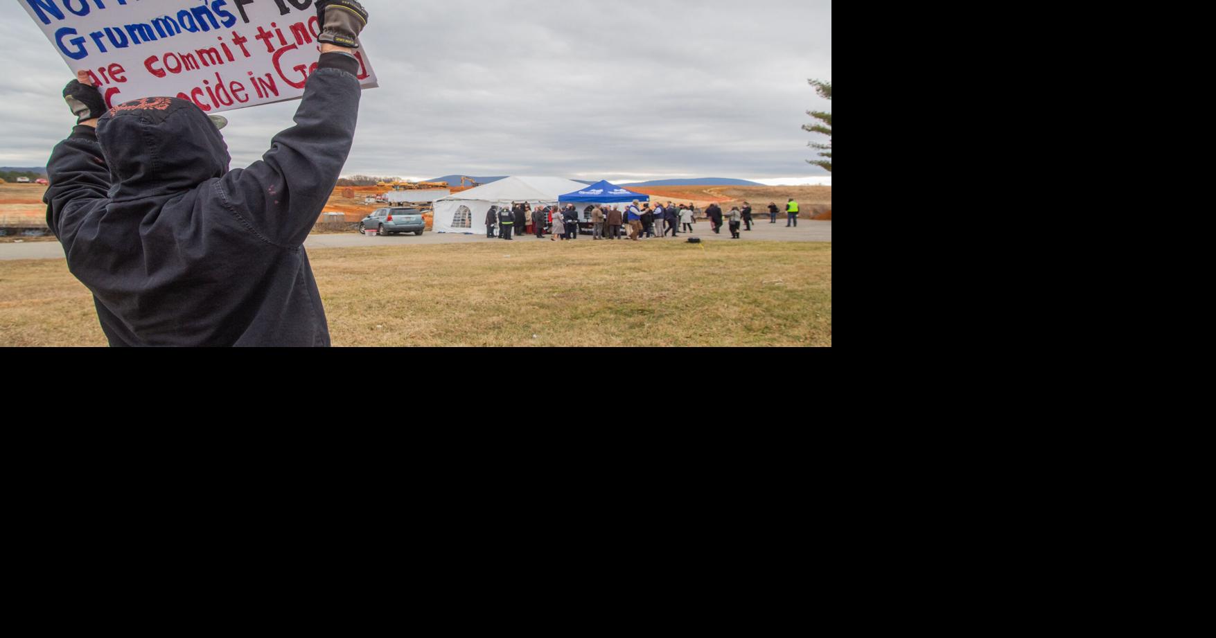 Waynesboro Anti-War Group members protest Northrop Grumman at groundbreaking