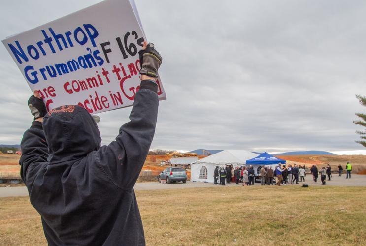 Waynesboro AntiWar Group members protest Northrop Grumman at