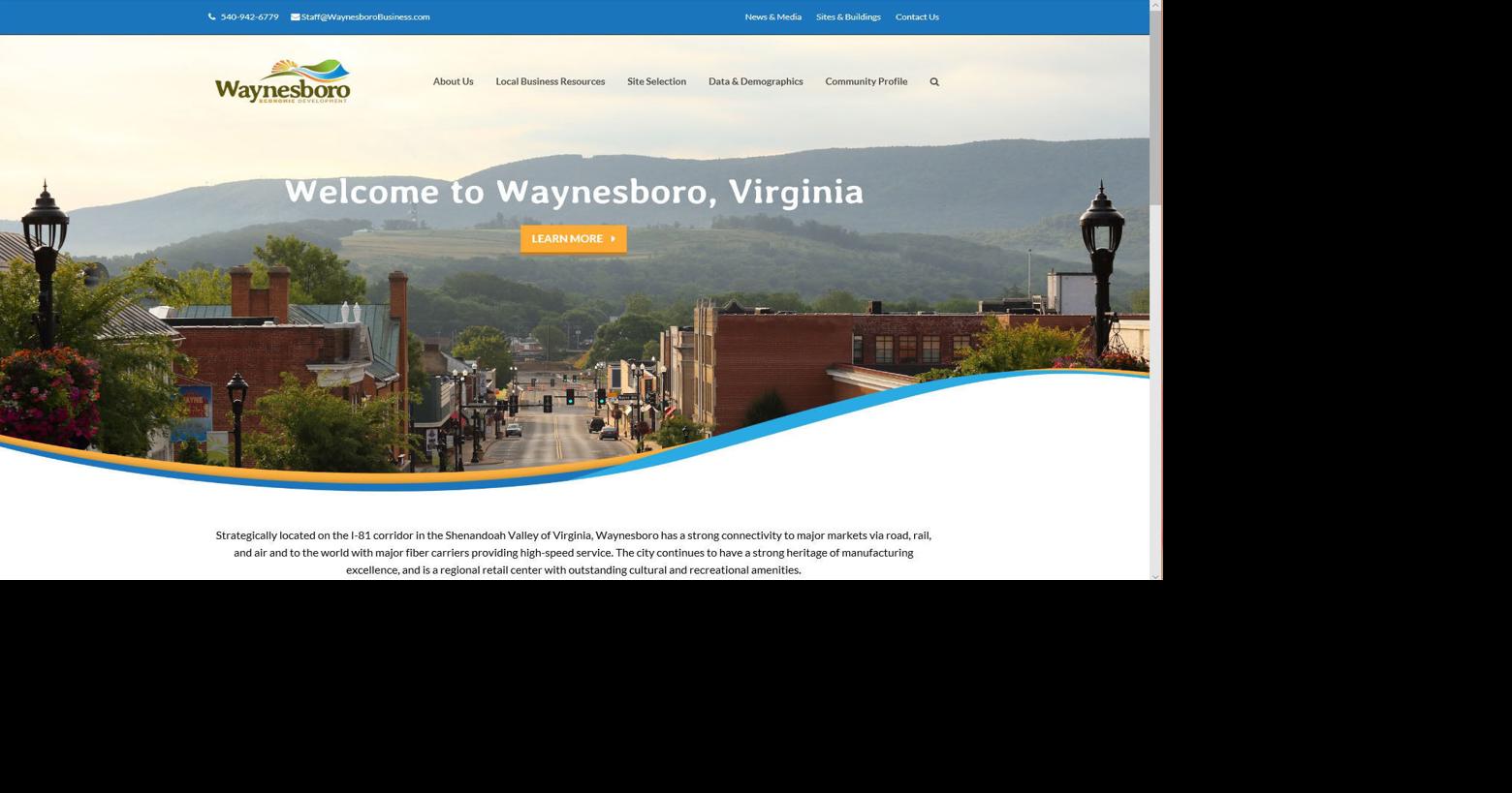 Waynesboro's website has a new look in hopes of attracting businesses
