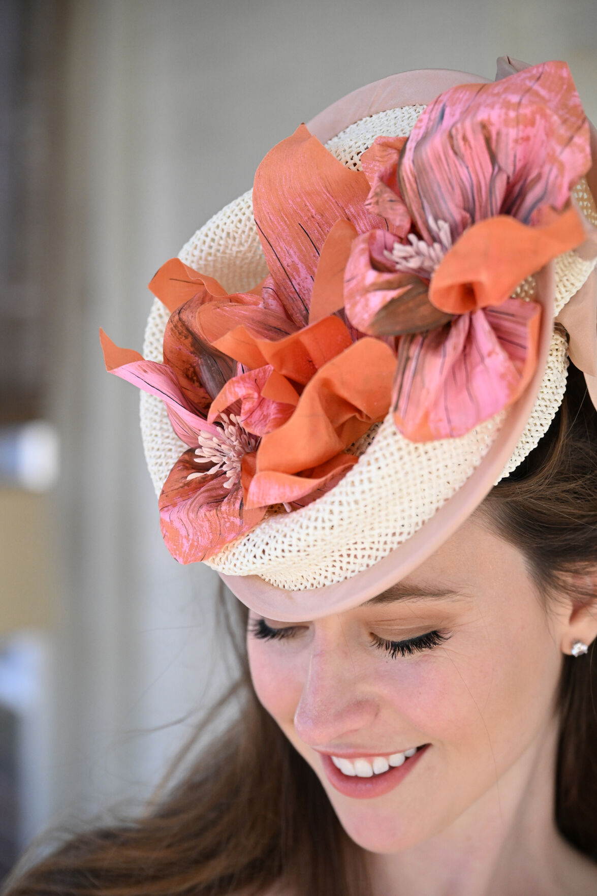 Christine A. Moore Millinery fascinator hat pink with flowers A Tip of the Hat: The Journey of Milliner Christine A. Moore  main image 4
