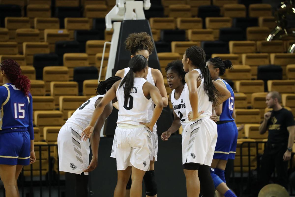 Women's basketball - huddle