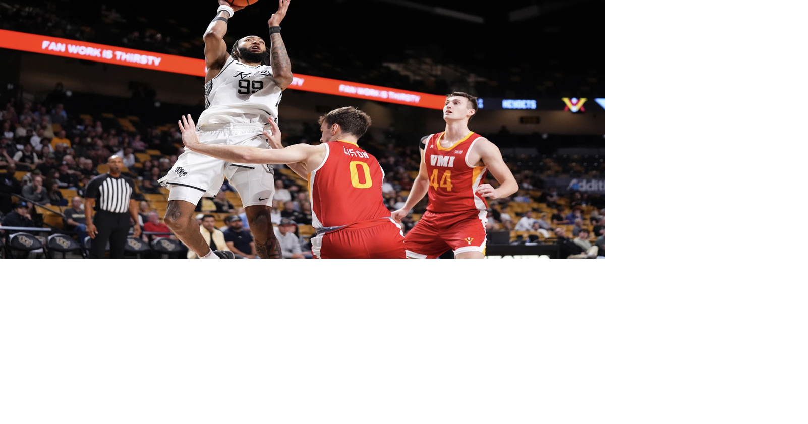 UCF men's basketball conquers Virginia Military Institute 82-57 after early offensive struggles