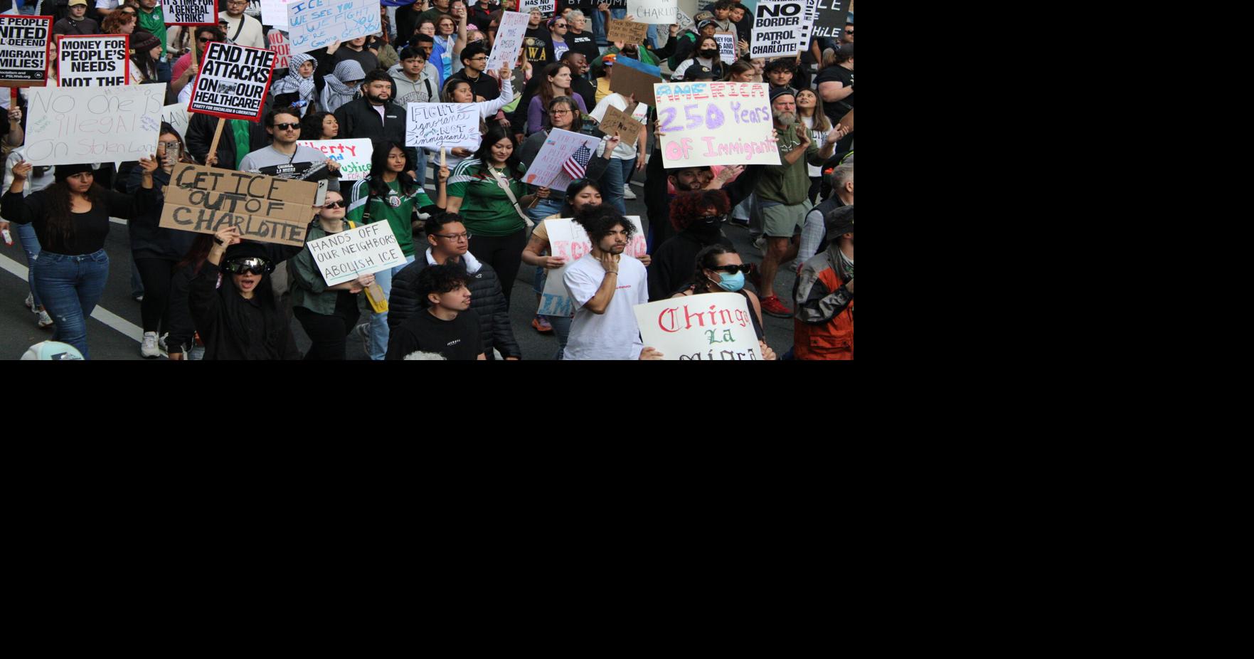 Emergency protest against U.S. Customs and Border Patrol draws over 400 protestors in uptown Charlotte
