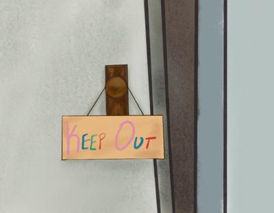 keep out closet graphic