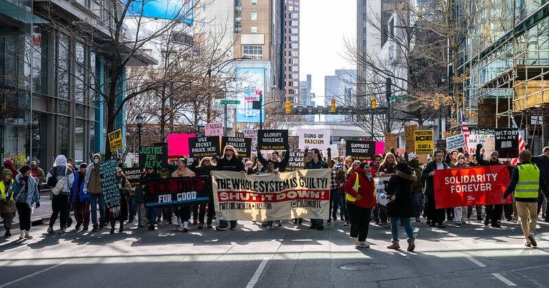 Hundreds gathered at Charles R. Jonas Federal Building in uptown Charlotte to 'Stand With Minnesota'