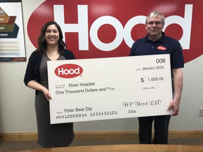 Hood donates $1,000 to River Hospital’s polar Bear dip