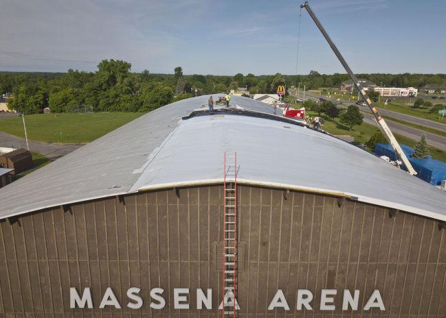 Massena Arena Barrel Roof Replacement About Halfway Complete St Lawrence County Nny360 Com