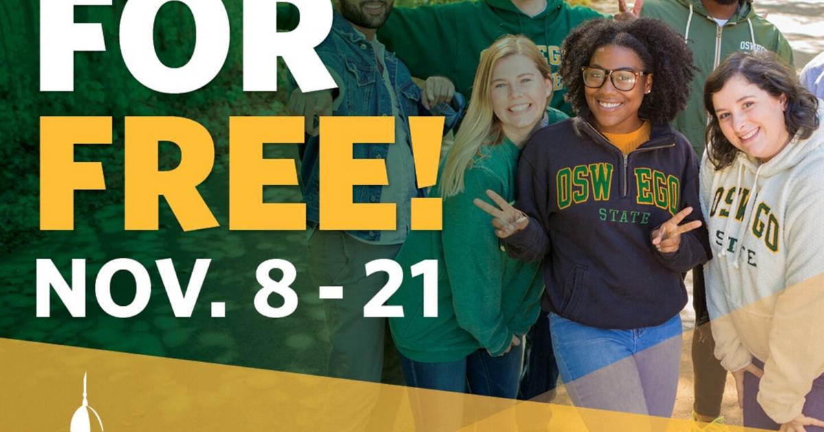 SUNY Oswego launches free application weeks and 'Free Tuition Plus