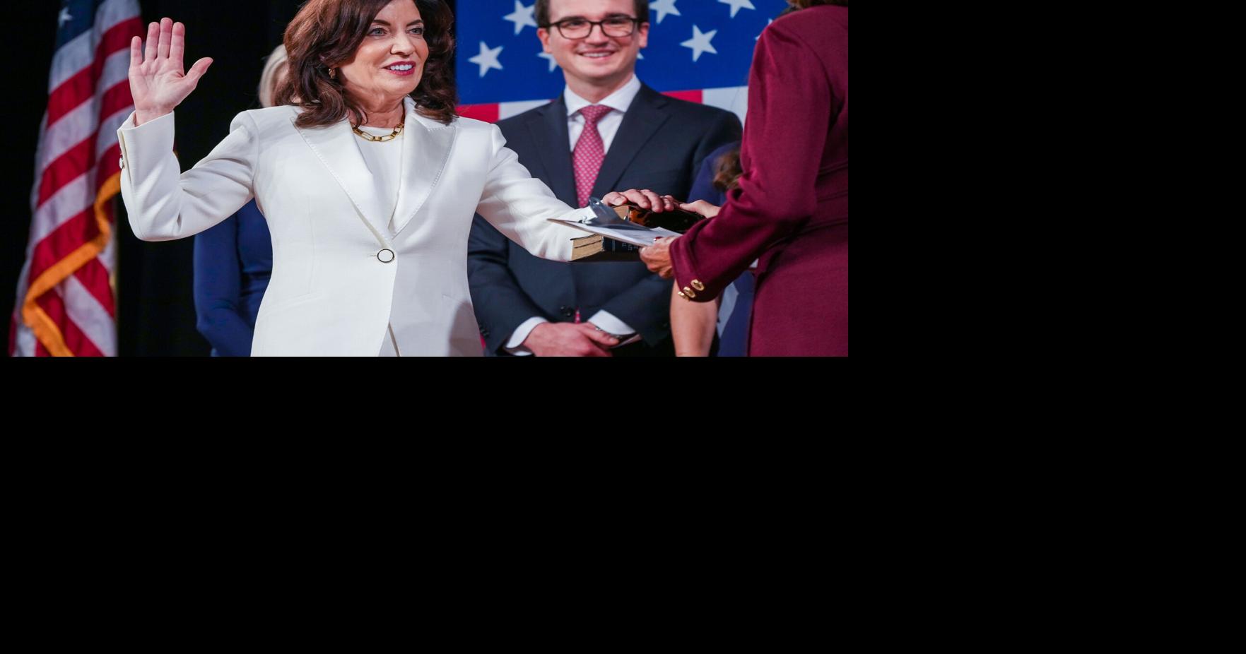 Achieving historic first, Kathy Hochul sworn in to full term as ...