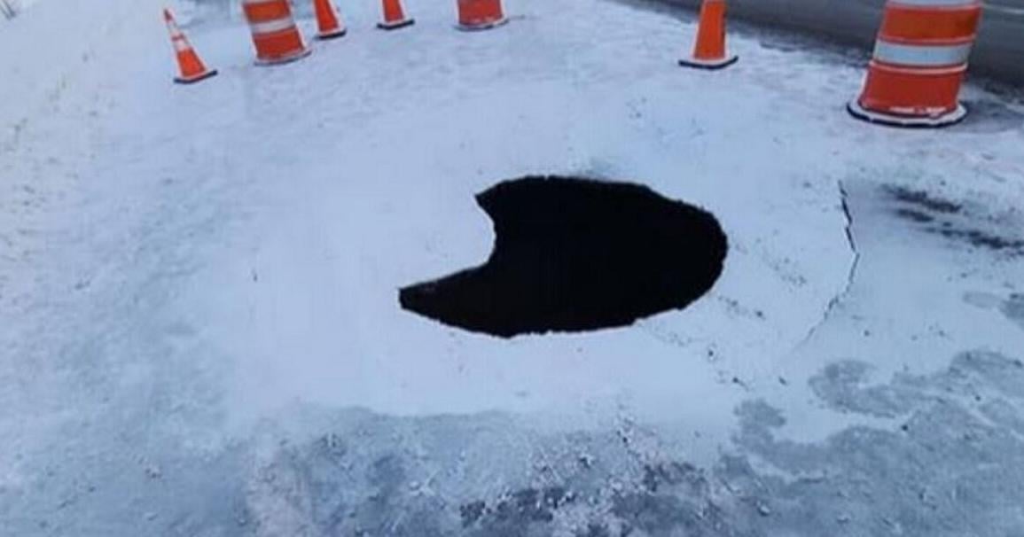 DOT working to find cause of, repair large sinkhole at Sevey’s Corners