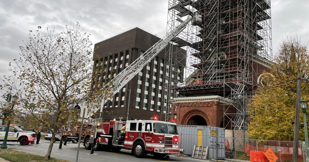 City’s ladder truck helps rescue steeple worker | Police Blotters ...