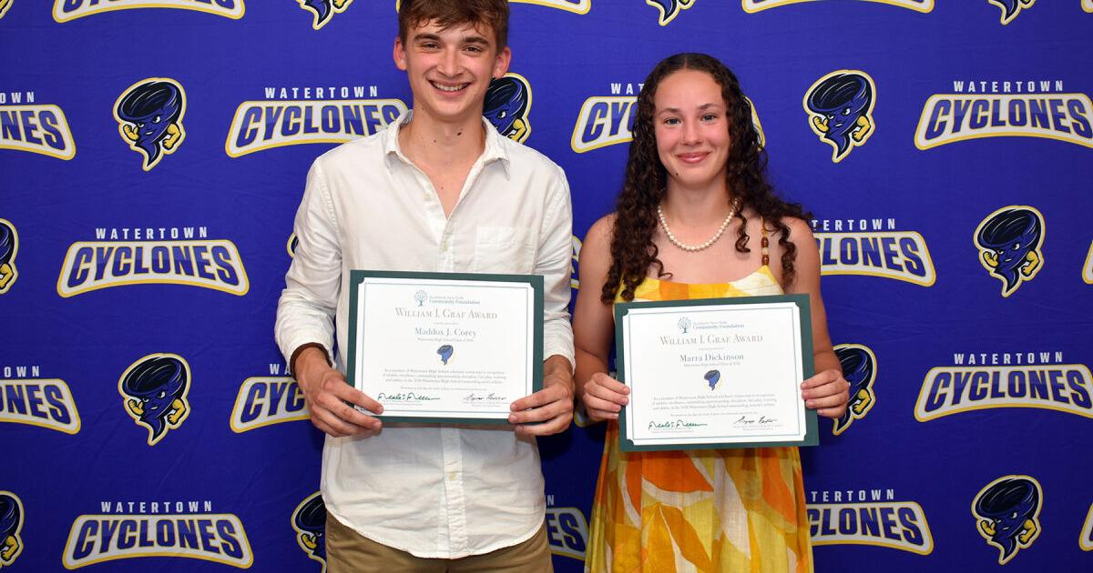 High school sports: Watertown High School seniors Corey, Dickinson honored with Graf Award