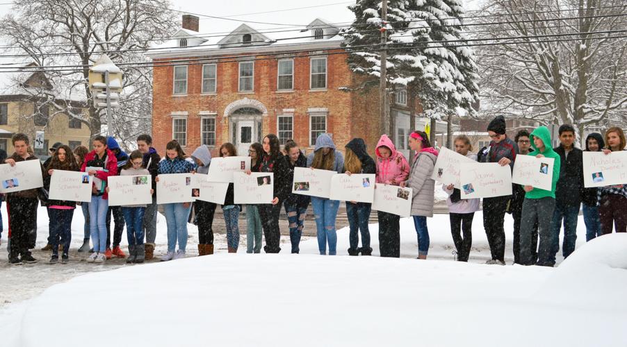 Lowville students walk out in remembrance of school shooting victims