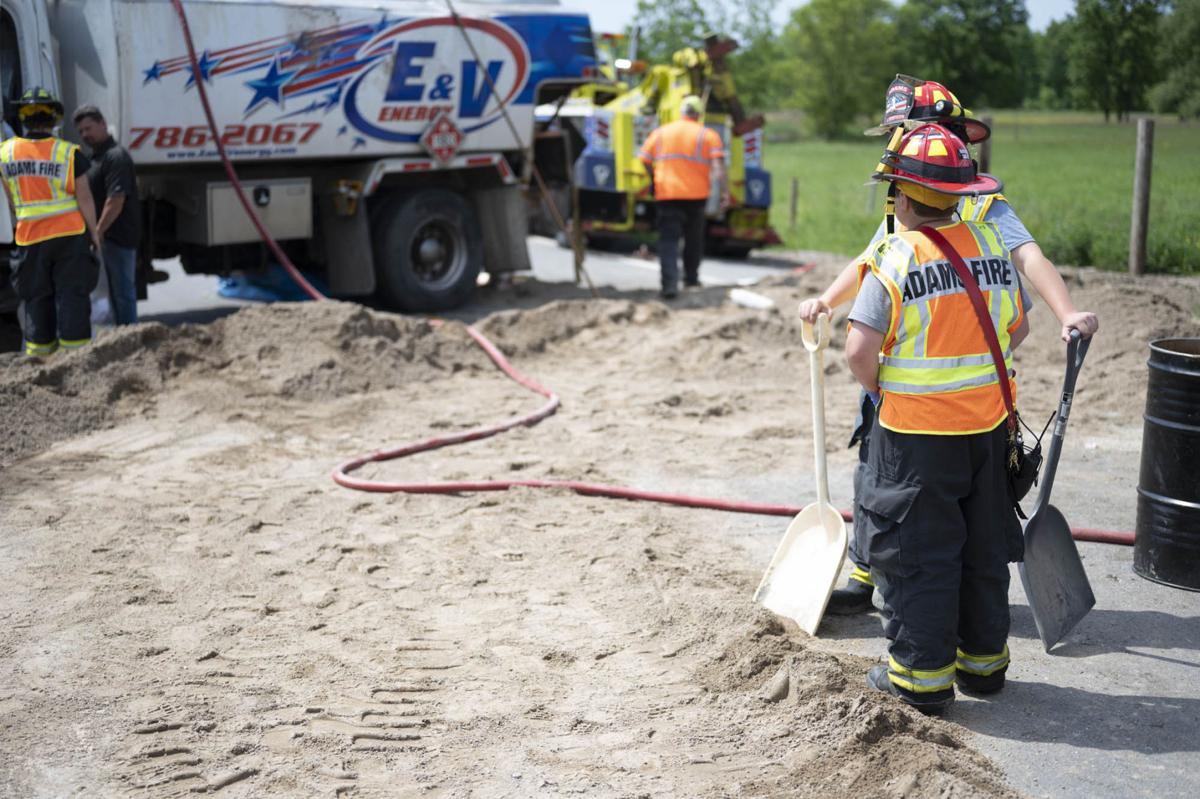 Fuel Truck Flips In Adams Lands Upside Down In Road Witnesses