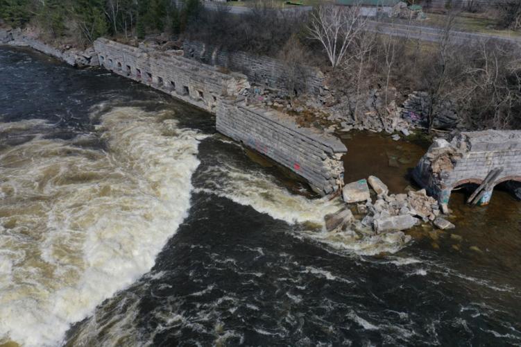 Remains of old Remington Paper Mill collapse into Black River