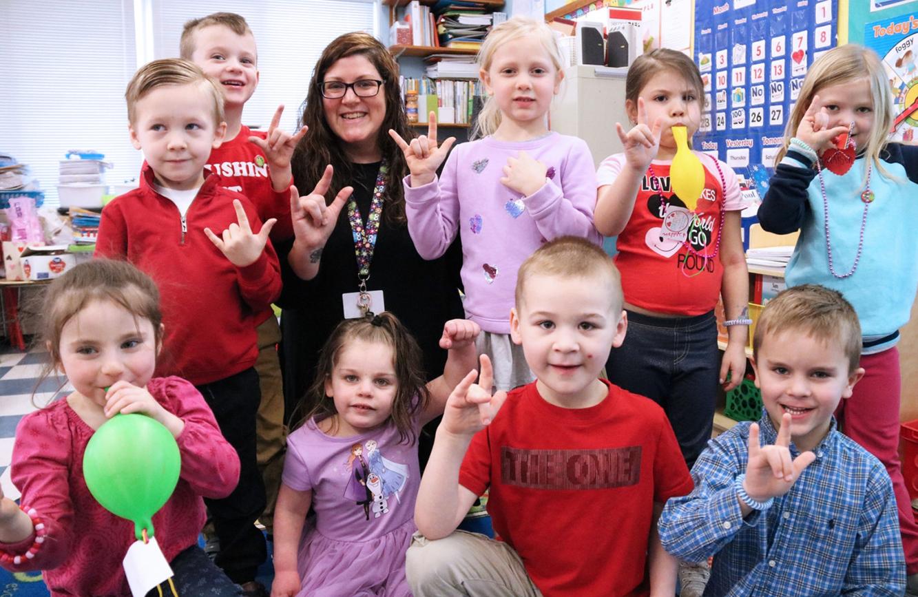 Leighton Elementary kindergarteners sweethearts to breakfast