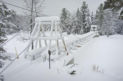Blanket of white for Wanakena footbridge