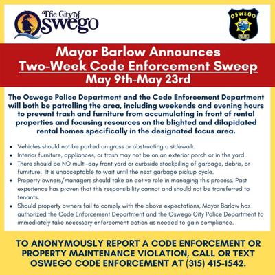 City of Oswego plans two-week “Code Enforcement Sweep”