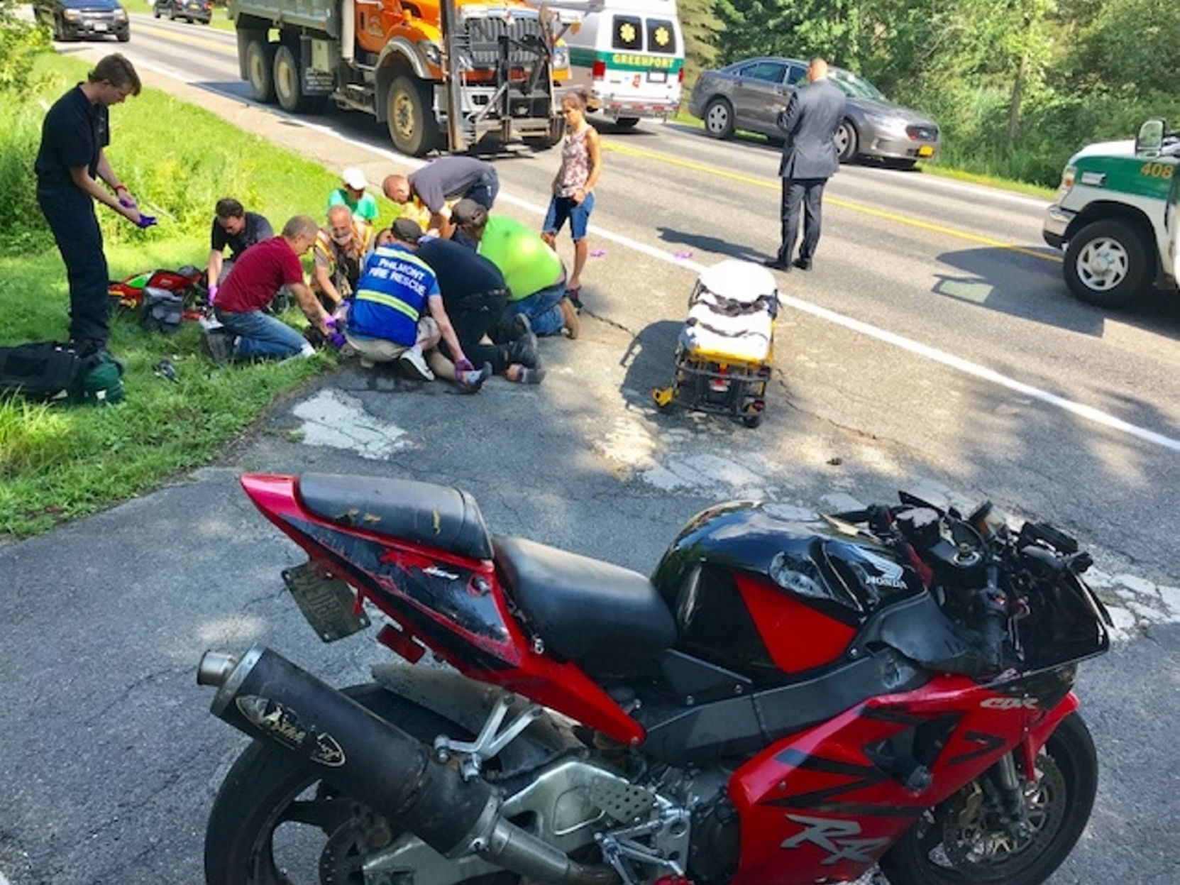 Man airlifted after motorcycle crash in Claverack