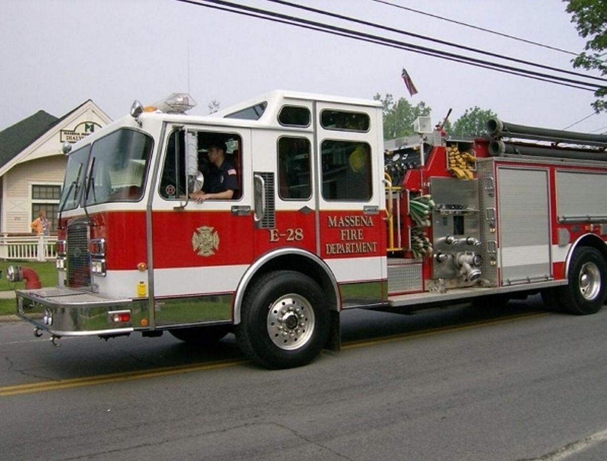 Massena fire truck struck by vehicle on way to Wednesday morning crash