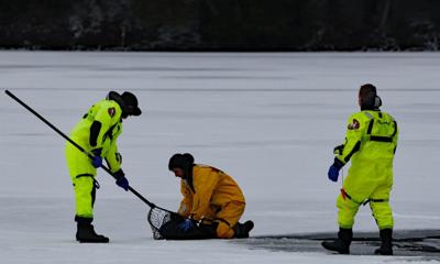 Stranded loon on icy Star Lake rescued, released on Champlain