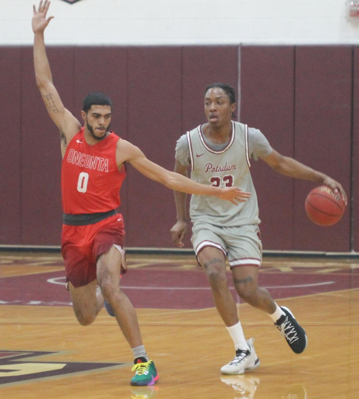 Suny Potsdam Men S Basketball Overcomes Oneonta Clarkson Falls To
